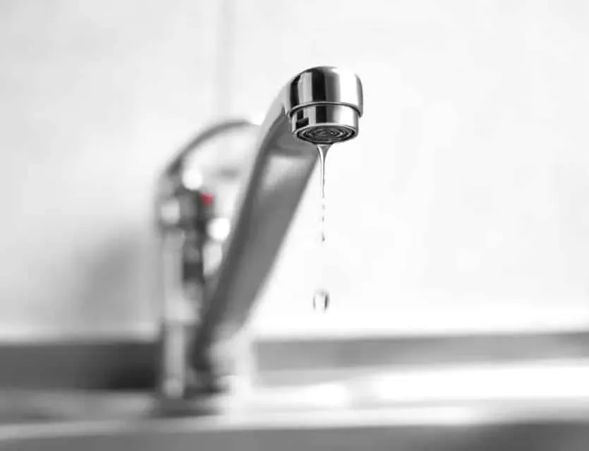 Water dripping from a kitchen tap